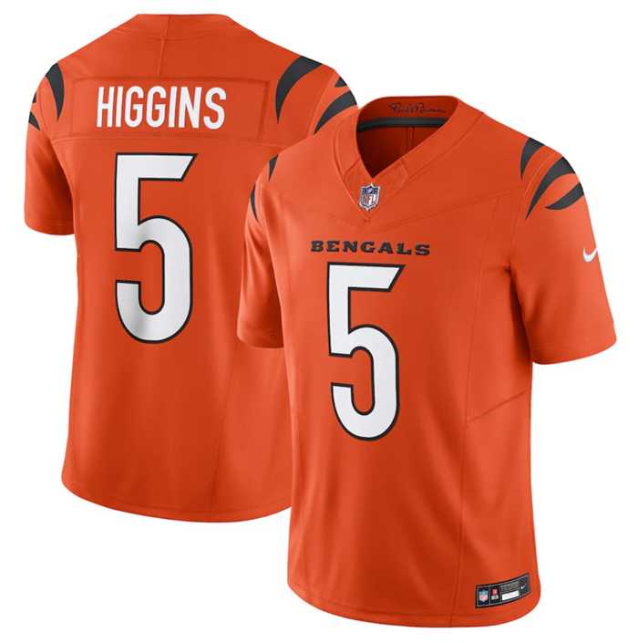 Men & Women & Youth Cincinnati Bengals #5 Tee Higgins Orange 2023 F.U.S.E. Vapor Untouchable Limited Stitched Jersey
